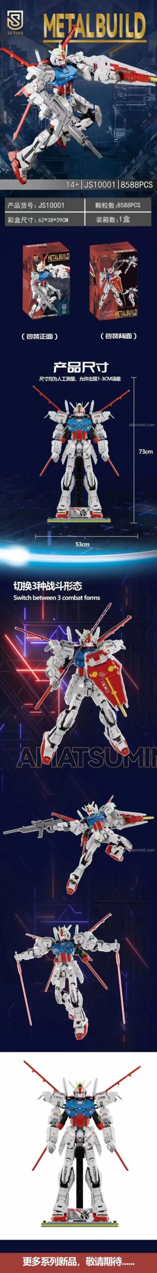Hộp đồ chơi mô hình Robot Gundam Strike JSTOYS 10001, quà tặng ấn tượng cho fan Gundam.