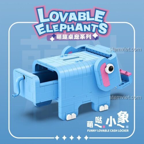 Bộ lắp ghép Heo đất hình con voi Kaido KD990021, món quà ý nghĩa cho bé gái.