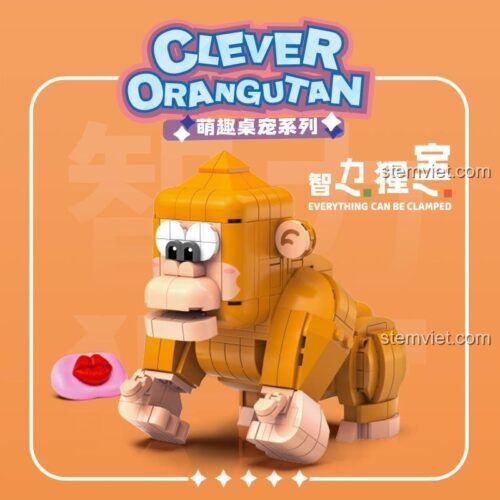 Ảnh quảng cáo bộ lắp ghép Đười Ươi Thông Minh Kaido KD99002-3, thuộc dòng Thú Cưng Bàn Học Ngộ Nghĩnh.