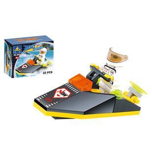 Bộ lắp ráp Thuyền Đua Tốc Độ KAZI 6608 giá rẻ cho bé trai 6 tuổi, gồm 22 mảnh ghép và 1 minifigure tay đua.