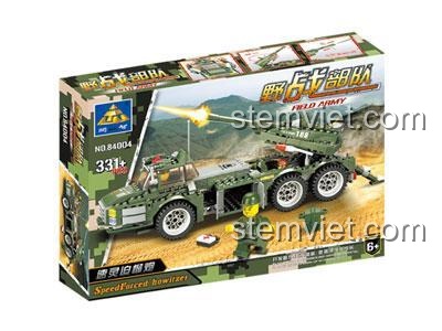 Hộp bộ lắp ghép KAZI 84004 Pháo lựu tự hành, gồm 331 chi tiết, tương thích LEGO®, chất lượng cao.