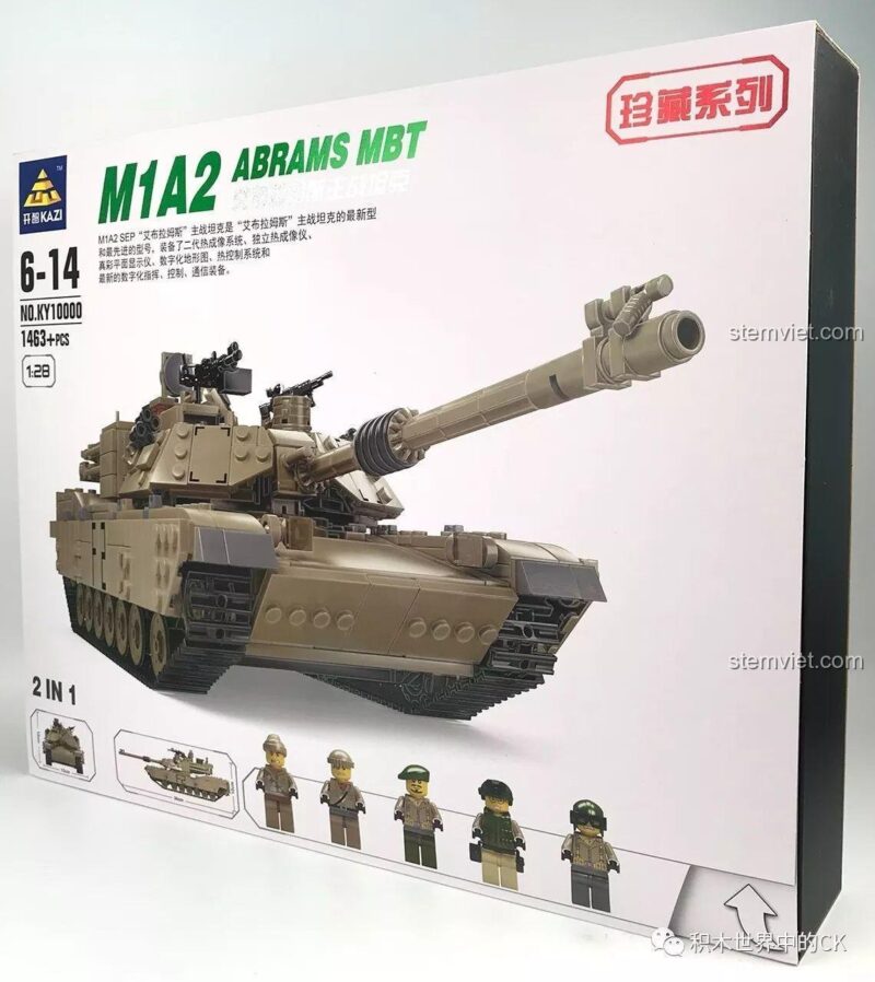 Ảnh chụp thực tế hộp sản phẩm KAZI KY10000 M1A2 Abrams MBT từ người dùng.