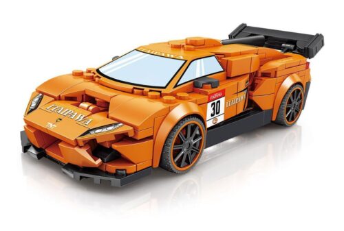 Mô hình bộ lắp ráp Siêu xe Lamborghini KAZI KY6118 màu cam rực rỡ, thiết kế khí động học, phù hợp cho bé trai 6 tuổi.