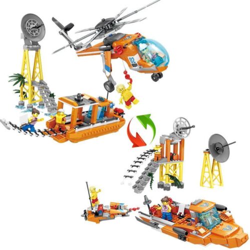 Bộ lắp ráp Trực thăng cứu hộ KAZI KY80521. Đồ chơi xếp hình cho bé trai 6 tuổi, giá rẻ, giúp phát triển tư duy.