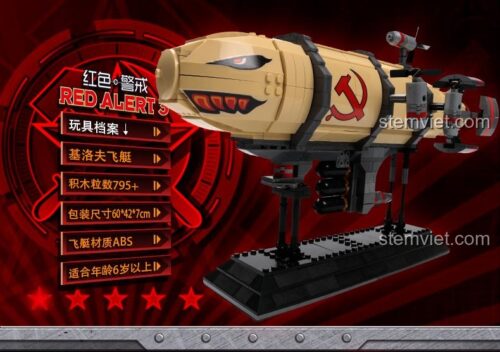 đồ chơi mô hình Kirov Airship KAZI 81017, bộ xếp hình 795+ mảnh, quà tặng cho bé trai mê game.
