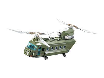 Hộp bộ đồ chơi xếp hình KAZI KY84009 Trực thăng 2 cánh quạt Chinook 622 chi tiết.
