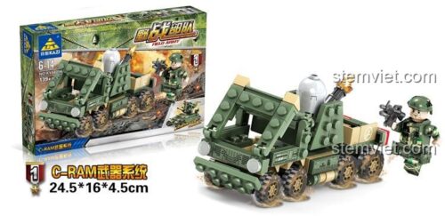Đồ chơi mô hình Xe phòng không C-RAM KAZI KY84056-1, gồm 139 mảnh ghép và 1 minifigure, quà tặng cho bé trai.
