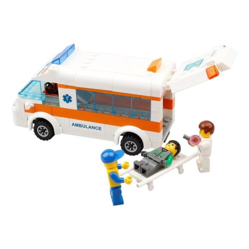 Bộ lắp ráp Xe cứu thương KAZI KY85010 với 3 nhân vật, đồ chơi sáng tạo cho bé trai 6 tuổi, giá rẻ.