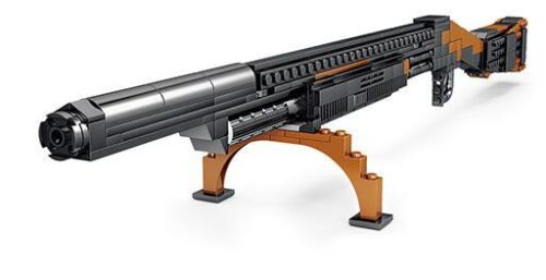 Mô hình súng shotgun S1897 KAZI KY88006 màu đen xám, đồ chơi lắp ráp quân sự cho bé trai 6 tuổi, giá tốt