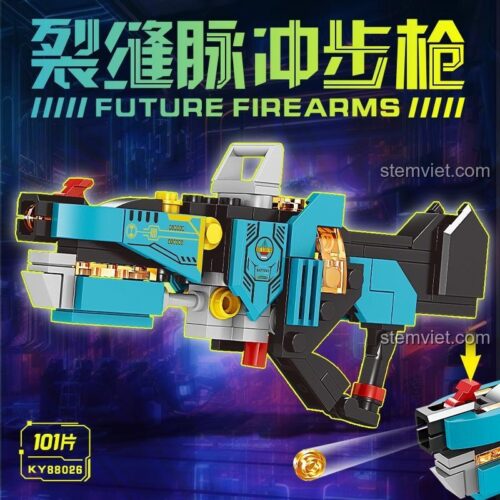 Hộp sản phẩm bộ lắp ráp KAZI KY88026 Súng Trường Xung Kích Khe Nứt Tương Lai, 101 mảnh ghép, đồ chơi mô hình súng bắn đạn nhựa giá tốt.