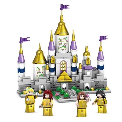 Mô hình bộ lắp ráp Lâu đài Vàng Mộng Mơ KAZI KY98709 với 4 minifigures công chúa, đồ chơi cho bé gái 6 tuổi giá rẻ.
