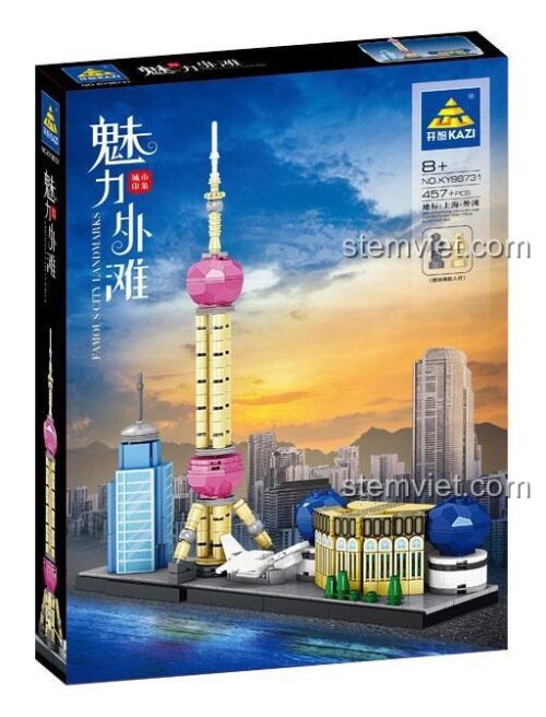 Hộp đồ chơi mô hình Bến Thượng Hải KAZI KY98731, gồm 457 mảnh ghép, giá tốt.