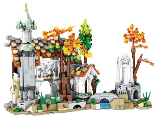 Mô hình lắp ráp KAZI KY98732 Thung lũng Rivendell từ Chúa Nhẫn, một bộ lắp ghép kiến trúc Elven dành cho bé trai và bé gái 8 tuổi.