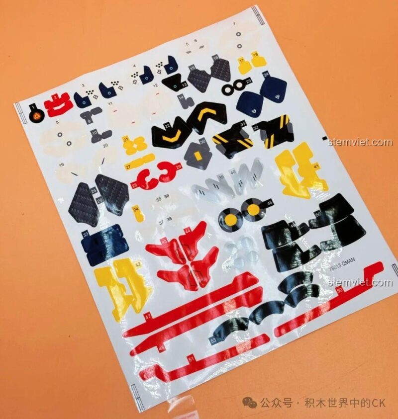 Tấm decal dán chi tiết cho mô hình Cơ Giáp Vương Giả Vinh Diệu Keeppley 78013.