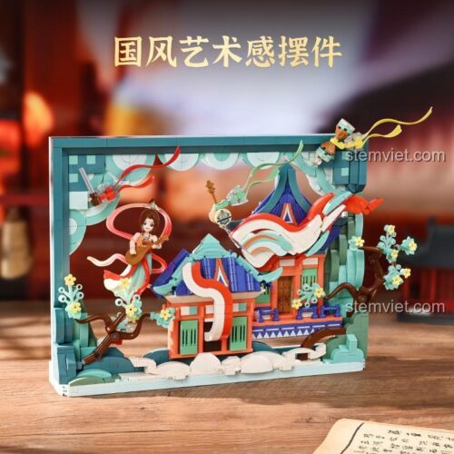 Mô hình hoàn thiện bộ xếp hình Keeppley K21405, tái hiện Tranh tường Đôn Hoàng.
