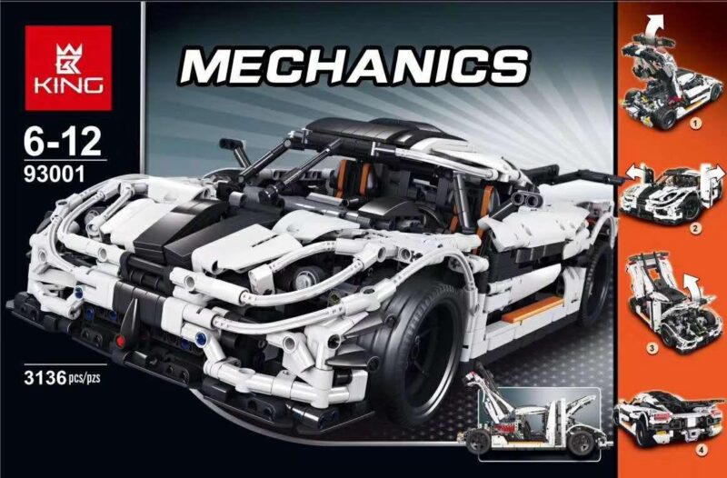 Hộp đồ chơi lắp ghép Siêu xe Koenigsegg One:1 KING 93001, bộ xếp hình Technic 3136 mảnh cho bé trai 14 tuổi, chất lượng cao giá rẻ.