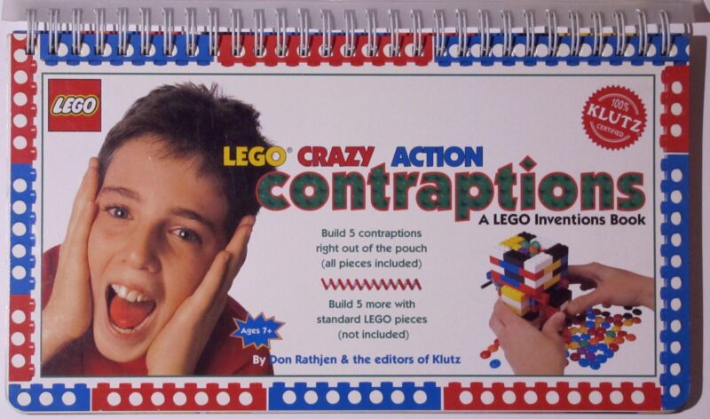 Bìa sách hướng dẫn lắp ráp ý tưởng LEGO Klutz ISBN9781570541575, hình ảnh một bé trai đang ngạc nhiên, phù hợp cho bé trai 7 tuổi.