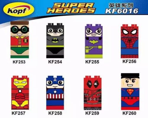 Bộ đồ chơi Minifigure Siêu Anh Hùng Kopf KF257, bộ 8 minifigure chất lượng cao cho bé trai và bé gái 6 tuổi, giá tốt.