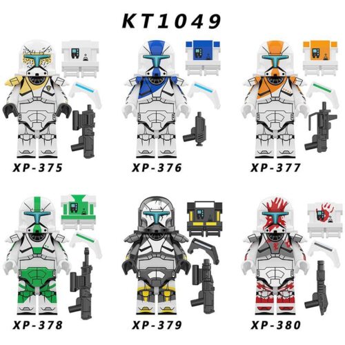 Poster bộ 6 minifigure KORUIT KT1049 Lính Biệt Kích Cộng Hòa Star Wars, đồ chơi lắp ráp giá rẻ cho bé trai 6 tuổi.