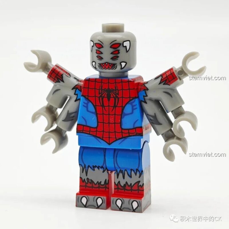 Minifigure Scarlet Spider từ Bộ 8 Minifigures Người Nhện: Du Hành Vũ Trụ Koruit KT1069, đồ chơi lắp ráp.