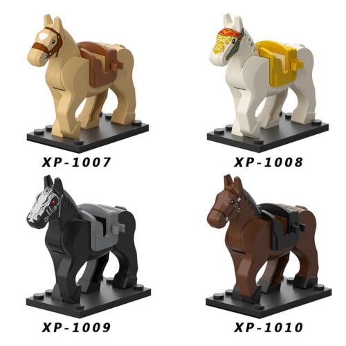 Mô hình ngựa KORUIT XP-1009 Ngựa chiến hắc mã màu đen, phụ kiện đồ chơi cho bé trai 6 tuổi, tương thích LEGO® giá rẻ.
