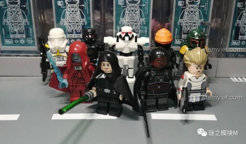 Bộ 8 minifigure bộ đồ chơi KORUIT XP-342, sẵn sàng cho cuộc phiêu lưu.
