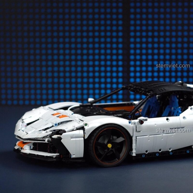 Mô hình Ferrari SF90 XX Stradale Laoliang Works 02 màu trắng, chi tiết cao, đồ chơi mô hình cho bé trai 14 tuổi.