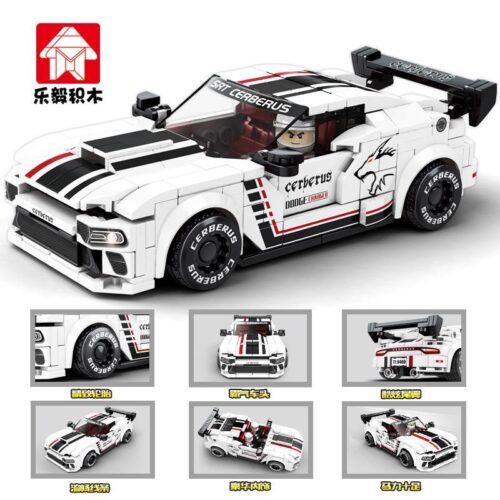 Bộ lắp ráp Xe Đua Thể Thao Chiến Mã Le Yi 31016, đồ chơi mô hình xe đua màu trắng đen đỏ, có động cơ kéo lùi, dành cho con trai 6 tuổi, giá tốt.
