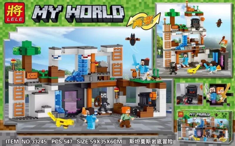 Bộ lắp ráp Thế giới Minecraft LELE 33245, đồ chơi xếp hình cho bé trai 6 tuổi, giá rẻ.