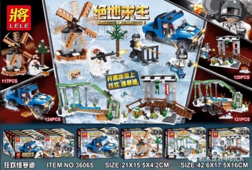 Bộ lắp ghép PUBG LELE 36065-4, đồ chơi lắp ráp Game PUBG, bộ xếp hình Chiến trường PUBG, đồ chơi mô hình Trò chơi sinh tồn PUBG, đồ chơi xây dựng Bản đồ Vikendi PUBG, dành cho con trai 6 tuổi, giá tốt.
