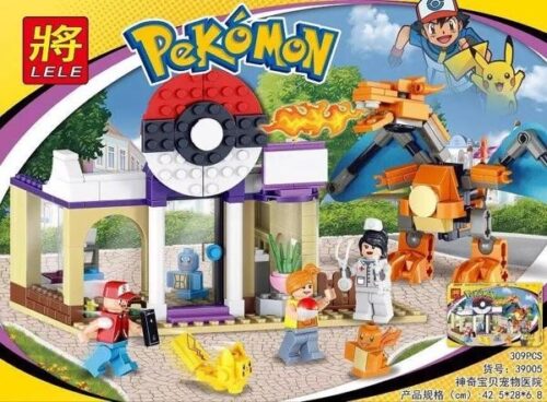 Bộ lắp ghép Bệnh viện Pokémon LELE 39005, đồ chơi xếp hình chủ đề Pokémon cho bé trai và bé gái 6 tuổi, giá rẻ.