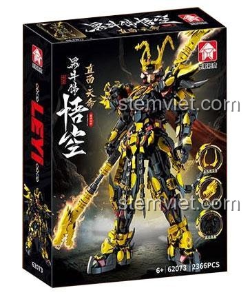Mô hình Mecha Tôn Ngộ Không LEYI 62032 phiên bản màu sắc rực rỡ, một biến thể khác của sản phẩm.