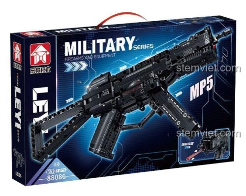 Hộp đồ chơi lắp ráp súng MP5 LeYi 88086, món quà hấp dẫn cho con trai trên 6 tuổi.