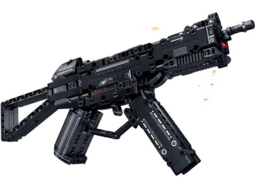 Mô hình súng tiểu liên MP5 LeYi 88086 cho bé trai 6 tuổi, bộ lắp ráp súng bắn đạn nhựa giá rẻ.