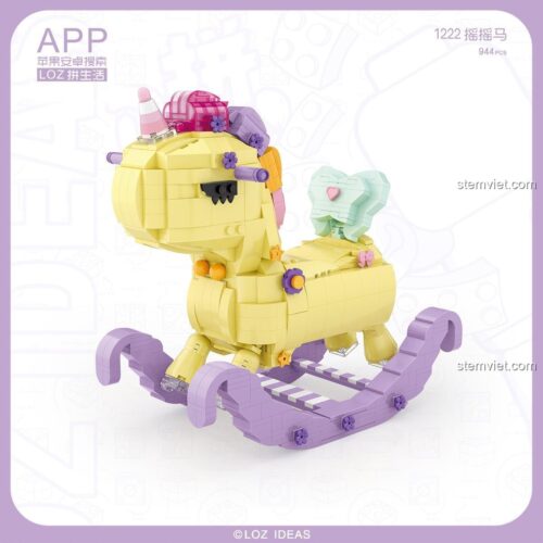 Đồ chơi lắp ráp Ngựa Bập Bênh Kỳ Lân LOZ 1222 với 944 mảnh ghép, thiết kế dễ thương, phù hợp bé gái 6 tuổi, giá tiết kiệm.