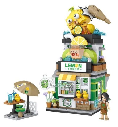 Bộ lắp ghép LOZ 1294 Cửa hàng trà chanh gấp gọn, mô hình cửa hàng trà chanh chi tiết, đồ chơi lắp ráp cho con gái 6 tuổi, giá tốt.