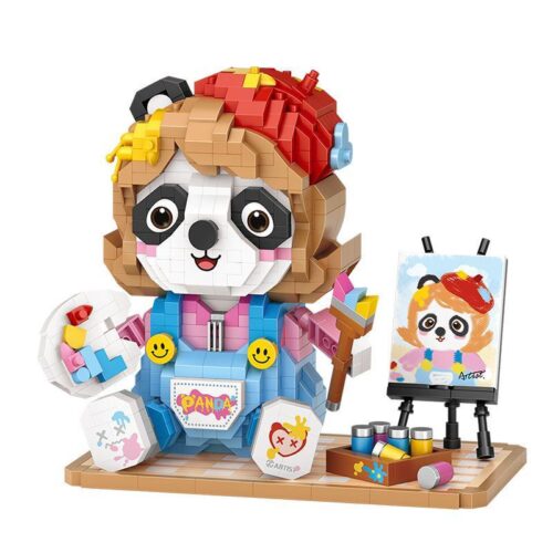 Mô hình lắp ráp LOZ 8119 Gấu Trúc Họa Sĩ siêu cute, đồ chơi mô hình cho con gái 14 tuổi, giá rẻ.