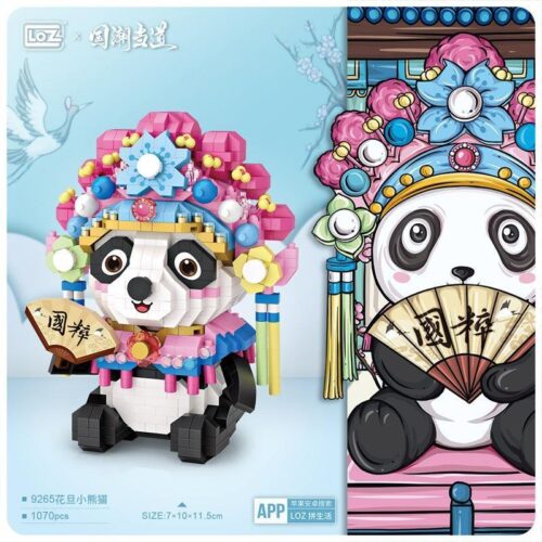 Bộ lắp ghép Gấu Trúc Kinh Kịch LOZ 9265, mô hình vai Hoa Đán đáng yêu cho bé gái 6 tuổi, giá tốt.