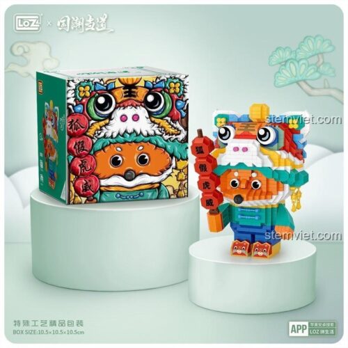 Hộp sản phẩm đồ chơi mô hình LOZ 9266 Nhân vật Cáo Mượn Oai Hùm, quà tặng ý nghĩa cho bé.
