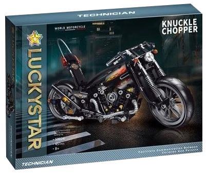 Hộp sản phẩm bộ lắp ráp Mô tô Harley Knuckle Chopper Lucky Star 50024, món đồ chơi mô hình hấp dẫn cho bé trai 8 tuổi.