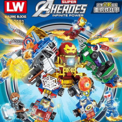 Bộ lắp ráp Robot chiến đấu Iron Man LW 2083, đồ chơi mô hình Mech Iron Man, bộ lắp ghép Giáp chiến Iron Man, bộ đồ chơi Robot biến hình siêu anh hùng, đồ chơi xây dựng Robot Hulkbuster, phù hợp bé trai 6 tuổi, giá tốt.