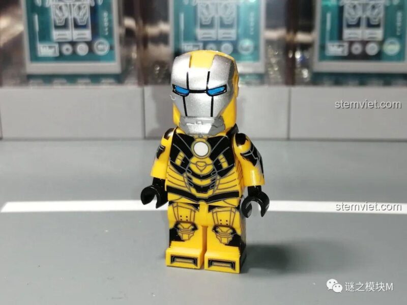 Minifigure Iron Man MK28 màu vàng đen từ bộ lắp ghép LW Building Blocks 2038 Xe Tải Iron Man Di Động