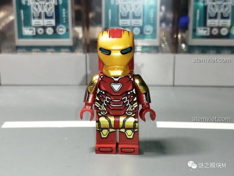 Minifigure Iron Man MK85 từ bộ lắp ghép LW Building Blocks 2038 Xe Tải Iron Man Di Động, chi tiết in sắc nét