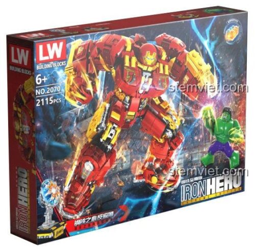 Hộp bộ xếp hình LW Building Blocks 2070 Người Sắt Phản Hulk Tối Thượng, đồ chơi mô hình chất lượng cao cho bé trai 6 tuổi, giá tiết kiệm.