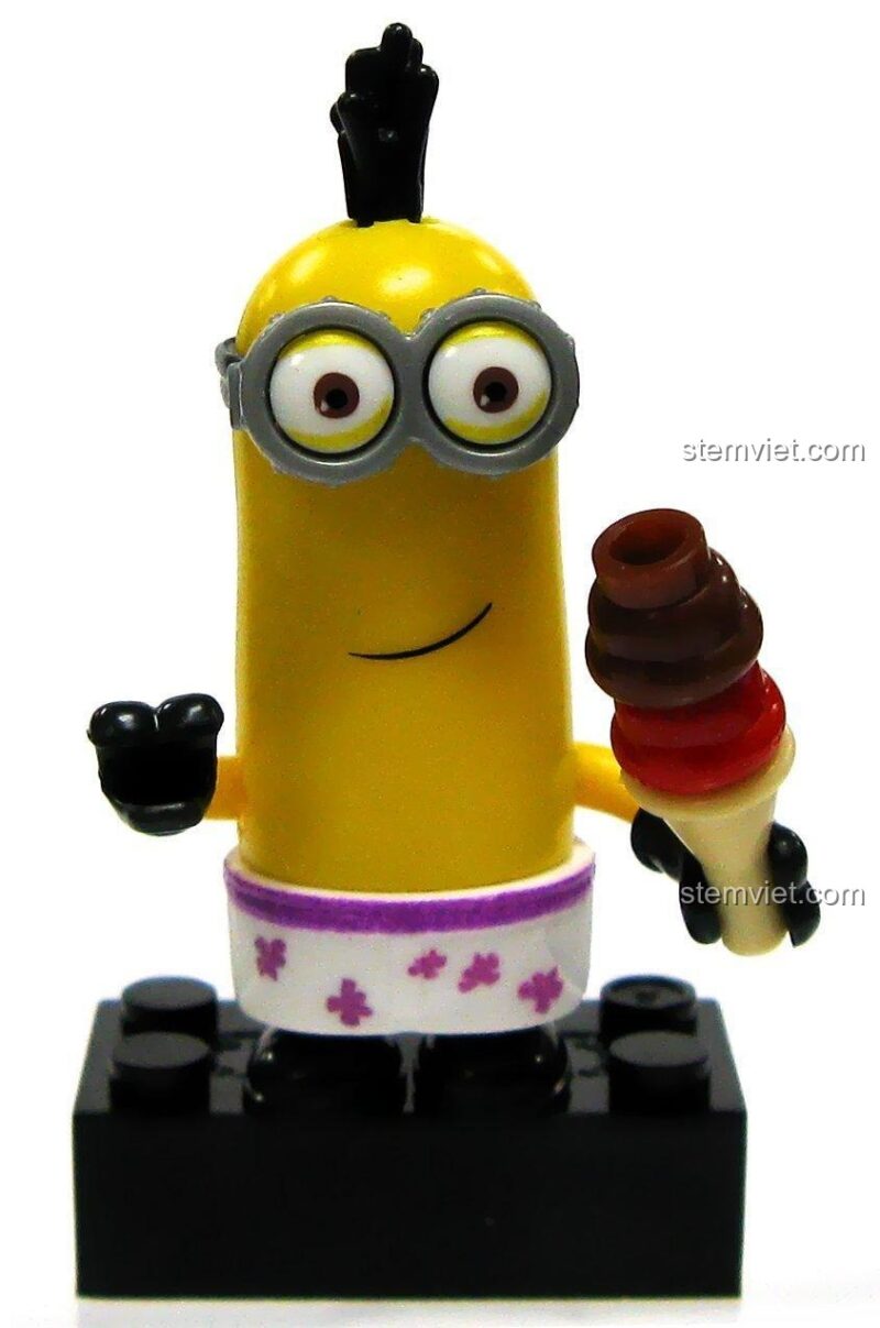 Hộp mù Minion 94800 với minifigure Minion cầm kem, bộ lắp ghép Minion đáng yêu, phù hợp sưu tập.