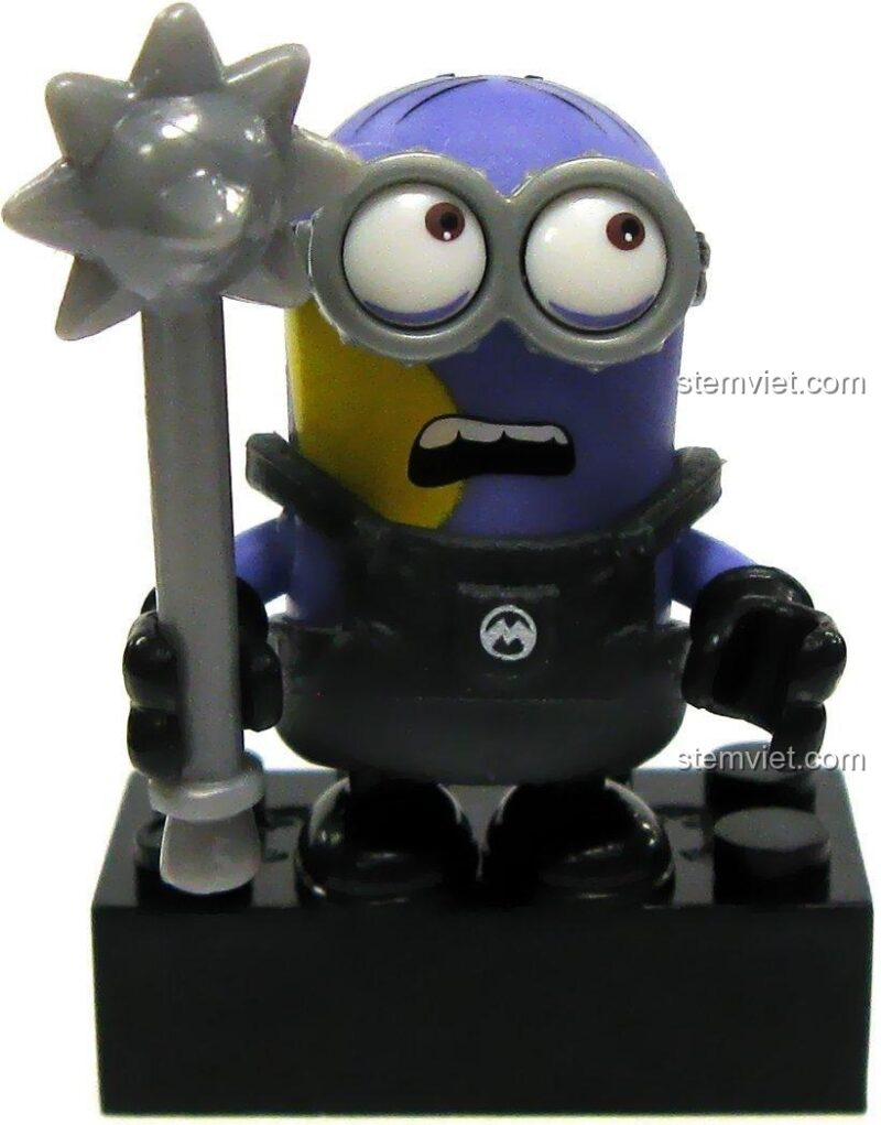 Nhân vật Minion Mega Bloks 94800 màu tím với vũ khí đặc trưng, bộ lắp ghép Minion thú vị cho bé.