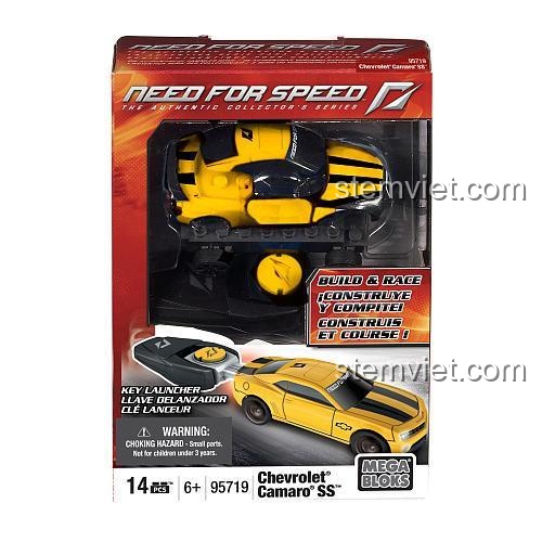 Hộp bộ lắp ghép Mega Bloks 95719 Xe Chevrolet Camaro SS Need For Speed, chất lượng cao, cho bé trai 6 tuổi.