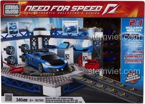 Hộp sản phẩm bộ lắp ráp Mega Bloks 95769 Gara Tùy Chỉnh McLaren MP4-12C, đồ chơi mô hình xe đua cho bé trai 8 tuổi giá tốt