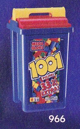 Bộ đồ chơi Mega Bloks 966 Thùng Khối Lắp Ghép 1001 Mảnh Màu Cơ Bản cho bé trai và bé gái 3-8 tuổi, giá tốt