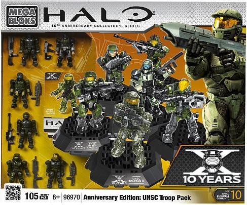 Bộ đồ chơi Lính UNSC Mega Bloks 96970 phiên bản kỷ niệm, hộp sản phẩm đầy đủ các chiến binh dũng mãnh, phù hợp cho con trai 8 tuổi, giá tốt.